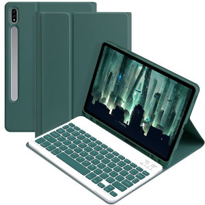เคสแป้นพิมพ์บลูทูธระบบแม่เหล็กสำหรับซัมซุงกาแล็กซีแท็บ S9 S7 S8 FE Plus S6 Lite A9 Plus A7 A8พร้อมเคสคีย์บอร์ดที่ใส่ดินสอ