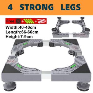 Adjustable Heavy-Duty Mobile Base for Washing Machine & Refrigerator Anti-Shock Dual Wheels 500KG Capacity - Universal Fit
