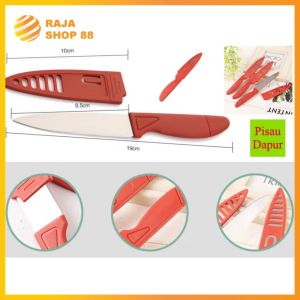 Pisau Dapur Stainless Dengan Sarung Pisau Buah & Sayur Tajam Multifungsi