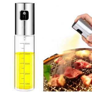 Glass Olive Oil Sprayer Bottle Vinegar Bottle 2-in-1 Kitchen Vinegar Oil Dispenser for Air Fryer BBQ Salad Cooking 100ml