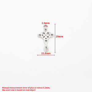 Polished Stainless Steel Retro Hollow Cross Pendant diy Jewelry Accessories 18K Gold Celtic Knot Charms