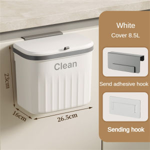 costel Wall Mounted Trash Can Kitchen Garbage Bin Deodorization Garbage Bin Bathroom Bathroom Crevice Hanging Wall Storage Pressure Ring Garbage Bin