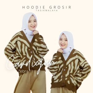 CARDIGAN RAJUT MOTIF ZEBRA - OUTER RAJUT - KARDIGAN WANITA - ATASAN WANITA