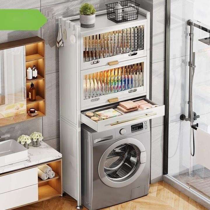Washing Machine Rack laundry storage rack Balcony Laundry Cabinet Floor ...