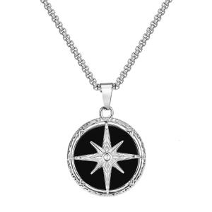 Mặt dây chuyền La Bàn tâm linh nam kết cấu vòng cổ bằng thép không gỉ quà sinh nhật cho Valentine CHA bạn trai