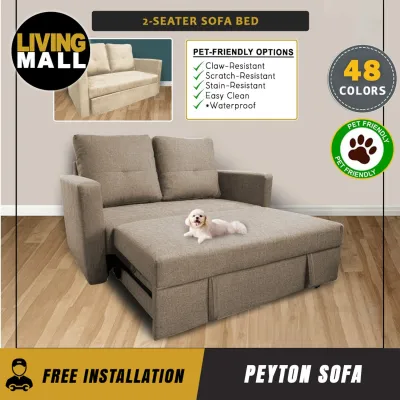 Living Mall Peyton 2-Seater Sofa Bed High Density Comfortable with PetFriendly Options in 48 Colours