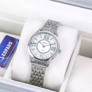 Jam tangan wanita Leopard 3333L tanggal aktif tali rantai analog original