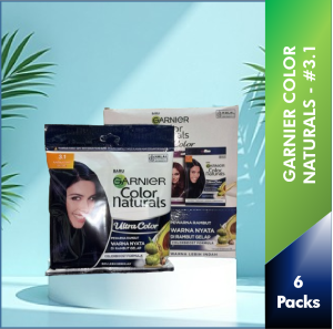 【Pack of 6】 #3.1 Midnight Blue - Garnier Hair Color Naturals Ultra Color SACHET Hair Dye