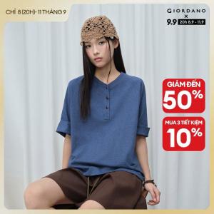 GIORDANO Women T-Shirt Pure Cotton 100% Cotton T-Shirt Casual Stylish Trendy Elegant Comfortable Fashion Classic 18326213