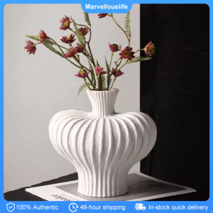 Nordic Style Plastic Vase Minimalist Irregular Shape Imitation Ceramic Vase  Unbreakable Hydroponic Flower Vase Desktop Decoration