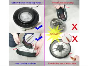 Custom Tire For Easywalker Harvey 2/3 Front Wheel PU Tubeless Stoller Tyre Cover DIY Compatible Baby Buggy Replace Accessories