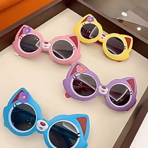 【𝗥𝗲𝗮𝗱𝘆 𝗦𝘁𝗼𝗰𝗸】 Fashion and Quirky Cute Cat Children Sunglasses Classic Little Cat Cartoon UV Protection Baby Shades