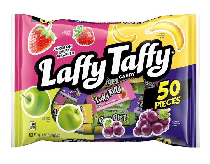 Laffy Taffy CANDY Strawberry, grape, sour apple, banana 50 pieces loại thanh túi 530g của Mỹ