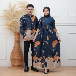 Urban Batik Elegance Gamis Couple Kemeja Manggar Padi