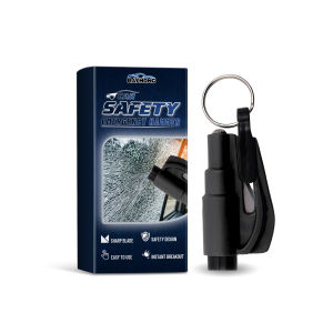 Rayhong 2 In 1 Car Safety Emergency Hammer Auto Glass Window Breaker Breaking Tool Mini Convenient Emergency Car Escape Hammer Keychain Seat Belt Cutter Quick Rescue Life-saving Escape Tool