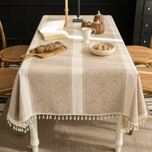 Elegant Decorative Tablecloth American Fringe Design Occasions Hobby Corners Colorfast Fade resistant Helper Tablecloth