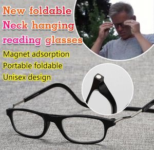 greatfunny Anti-drop Hanging neck presbyopic glasses Magnetic Reading glasses for Elderly as Gift