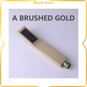 【Hot demand】 Blissful Bathroom Hand Shower Brushed Gold Grey Shine Chrome Matt Black White Stainless Steel High Pressure Square Rain Shower