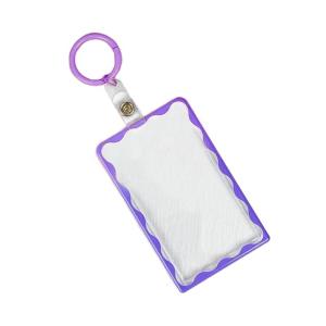 Holder Keyring Acrylic Transparent Designs With Stylish Waves Pattern For ID And Bus Cards Efficient Organizated