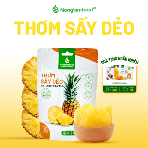 [Hàng Loại 1 Chuẩn Xuất Khẩu] Thơm (Dứa/ Khóm) Sấy Dẻo NONGLAMFOOD Vị Chua Ngọt Tự Nhiên Trái Cây Sấy Ăn Vặt Văn Phòng Túi 100g