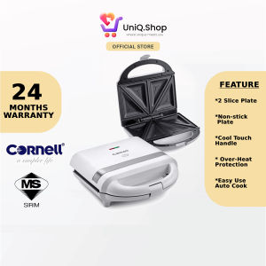 Cornell 2 Slices Sandwich Maker Non Stick | CSM-S1101 (Bread Toaster Pembakar Roti Breakfast 烤面包机)