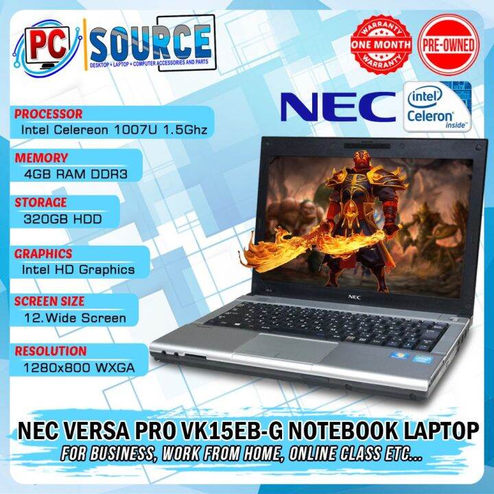 Nec Versa Pro VK15EB-G Notebook Laptop| Intel Celeron 1007u 4GB RAM DDR3  320GB HDD