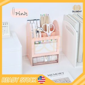 【D225】Kotak Penyimpanan Stesenery Kreatif Multifunctional Desktop Organizer Multi Compartments With Large Drawer