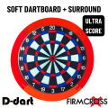 FIRMCROSS Soft Tip Dart Board - ULTRA SCORE SOFT DARTBOARD With SURROUND RED (PAPAN DART). 