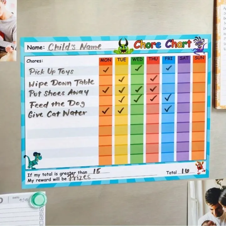 1PC Chart Chore Kids Behavior Reward Sticker Responsibility Toddler ...