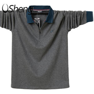 Vsheng Tay áo dài Polo nam t Áo sơ mi m đến 6XL cỡ lỡn Áo kéo khóa