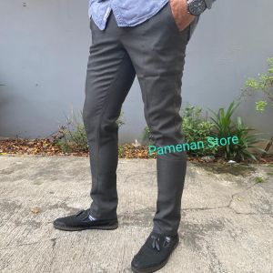 CELANA PANJANG PRIA KERJA SLIM FIT/CELANA FORMAL PRIA/CELANA JAS KANTORAN BAHAN GABARDIN WARNA HITAM MODEL SLIM FIT BAGUS MURAH