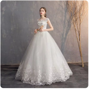 GAUN WEDDING / DRESS PENGANTIN SIMPLE ELEGANT / DRESS PERNIKAHAN GAUN BALLGOWN