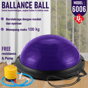 BG SPORT Bosu Ball Balance Step Trainer Bola Yoga Gym Alat Olahraga 6006 Purple
