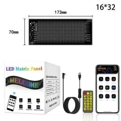 VALUEPULSE ยืดหยุ่น แผงพิกเซล LED Matrix ยูเอสบี 5V สามารถระบุตำแหน่งได้ กระดานข้อความเลื่อน ใหม่ ทำเอง หน้าจอ LED ที่ตั้งโปรแกรมได้