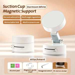 Foldable Retractable Magnetic Phone Bracket Manual Twist Strong Suction Vacuum Suction Cup Holder Multi-functional Compact