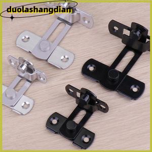 [Duola] Door Lock Guard Latch Bolt 90 180 Degree Stainless Steel Toggle Latch Sliding barn Door Lock Black Iron Right Angle barn Lock