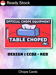 Rubber Chope Cards Singapore Style Table Reservation Cards - Prefect gift for a taste of Singapore