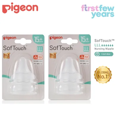 Pigeon SofTouch Peristaltic PLUS Wide Neck Nipple [5 Sizes] (total of 4 teats)