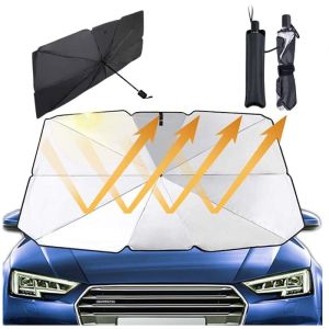 DISERVSTORE Universal Car Windshield Sun Shade Cover Sunshade Front Window Mount Umbrella Car Windshield Parasol UV | Payung Kereta Sunshade Interior Protection Umbrella Window Curtain Car UV protection car Sunscreen car sun shade car curtain 汽車遮陽伞