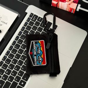 Outdoors Pouches Organizer Coin Purse Keychain Pocket Credit Card Holder Waist Pack Key small object Zipper Wallet with Carabiner