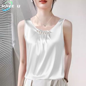 HAVE U Womens Tanks & Camisoles Beaded Suspender Vest Sleeveless Top