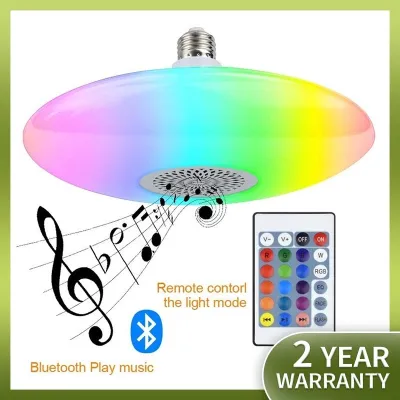 Dream Color UFO 18W LED music overhead light Dimmable remote control music light with Bluetooth speaker 24W