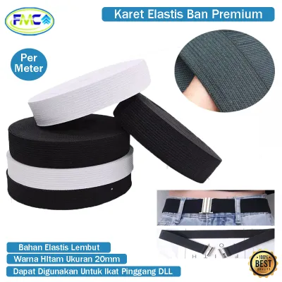 Karet Elastis Hitam 2cm Elastic Karet Ban Kolor Celana Ikat Pinggang Karet Elastis Premium Serbaguna Harga Permeter Murah Kebutuhan Menjahit