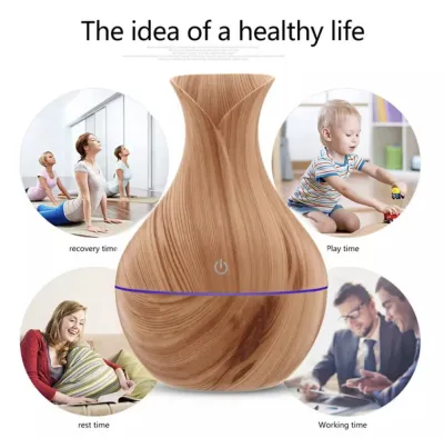 [SG STOCK] 130ml Aromatic Ultrasonic Humidifier Stylish Design 7 Led Light Colors Electric Wood Grain Aroma Essential Oil Diffuser Air Humidifier