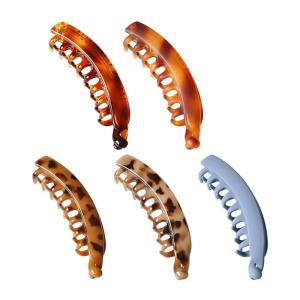 5Pcs Unqiue Banana Shaped Hair Clip Strong Hold Hairpins For Different Hair Type Slip Resistant Design Fashion Hair Accessories