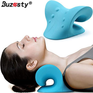 Buzesty Neck Shoulder Brace Support Stretcher Cervical Massage Pillow for Pain Relief and Cervical Spine Alignment Chiropractic Pillow Neck Stretcher