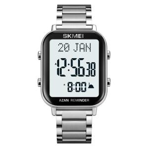 SKMEI 2135 Jam Tangan Pria Digital Muslim Kiblat Tali Stainless