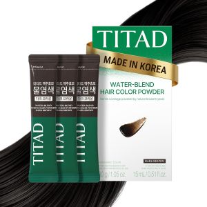 Korean Hair Dye Dark Brown – Water-Mix Color Powder for Up To 100% Gray Coverage    Ammonia-Free PPD-Free Hair Color for Women & Men    3 packages