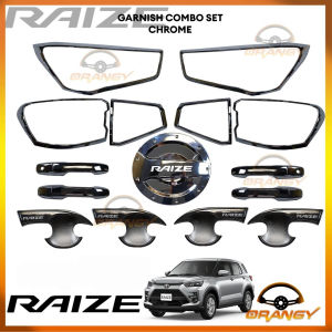 Toyota Raize 2022 to 2025 1.2 E CVT / 1.2 E MT Garnish Combo Set Cover  MATTE BLACK / CHROME  ( Car Accessories )