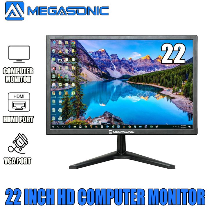 MEGASONIC 22 INCH 60Hz FHD Monitor 1080P Resolution 5ms Response time ...